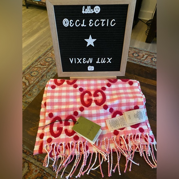 Gucci GG Jacquard Checkered Scarf - Picture 2 of 5